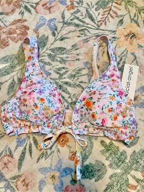 NWT Social Angel Floral Bikini Top